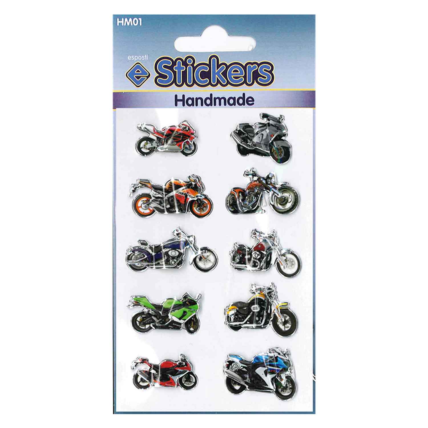 Motorbikes Self Adhesive Handmade Novelty Stickers - Pack of 10