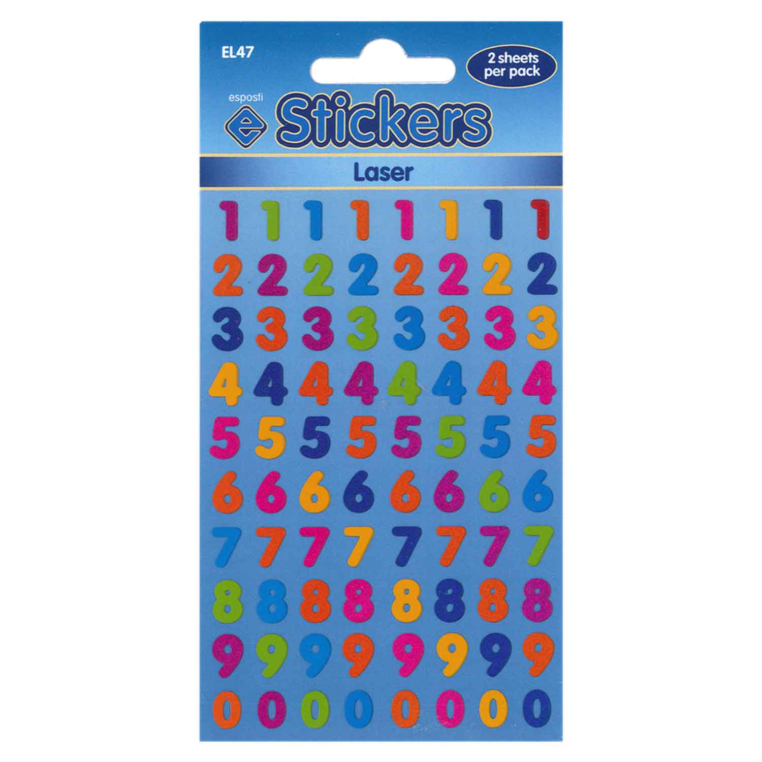 Numbers Self Adhesive Laser Novelty Stickers - Pack of 10