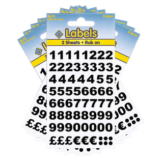 Numbers Stickers 1280 x 9.5mm Black Rub on - 10 Packs Containing 1280 Numbers-Numbers Stickers-Esposti-BL75-10-Executive Retail Ltd