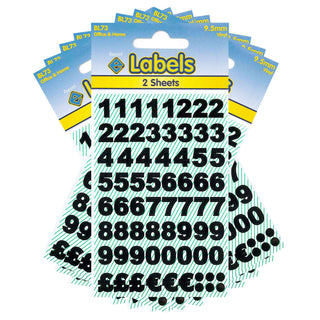 Numbers Stickers 1280 x 9.5mm Black Vinyl Self Adhesive - 10 Packs Containing 1280 Sticky Numbers-Numbers Stickers-Esposti-BL73-10-Executive Retail Ltd