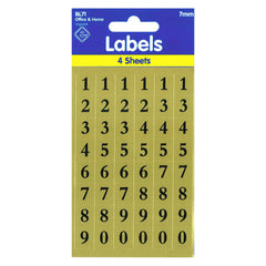 Numbers Stickers Gold Background 2160 x 7mm Self Adhesive - 10 Packs Containing 2160 Sticky Numbers-Numbers Stickers-Esposti-BL71-10-Executive Retail Ltd