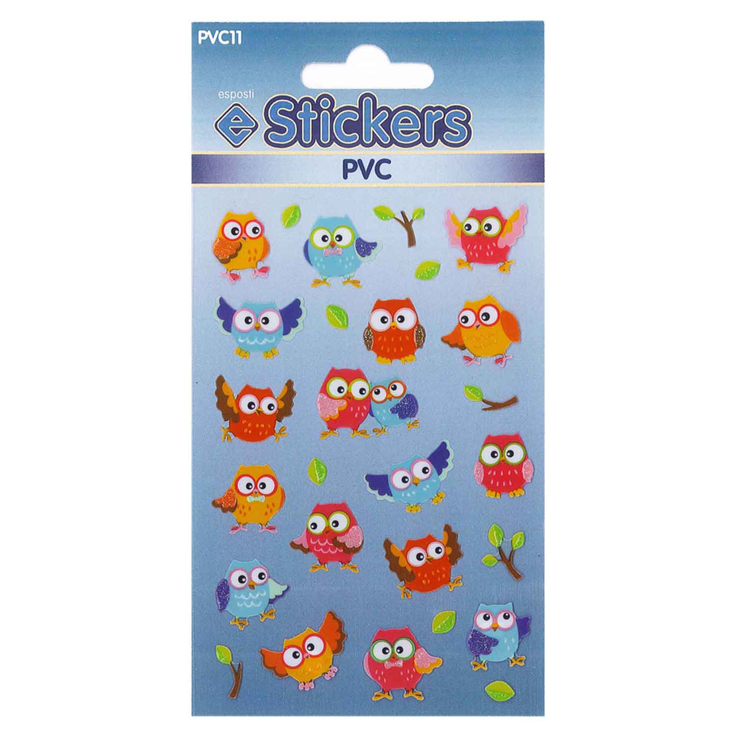 Owls Self Adhesive PVC Novelty Stickers - Pack of 10