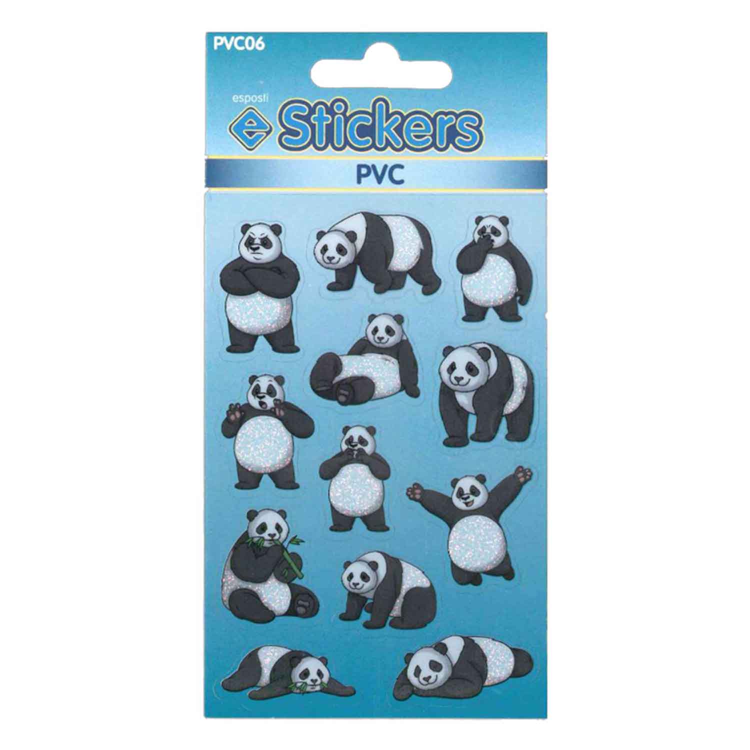Pandas Self Adhesive PVC Novelty Stickers - Pack of 10