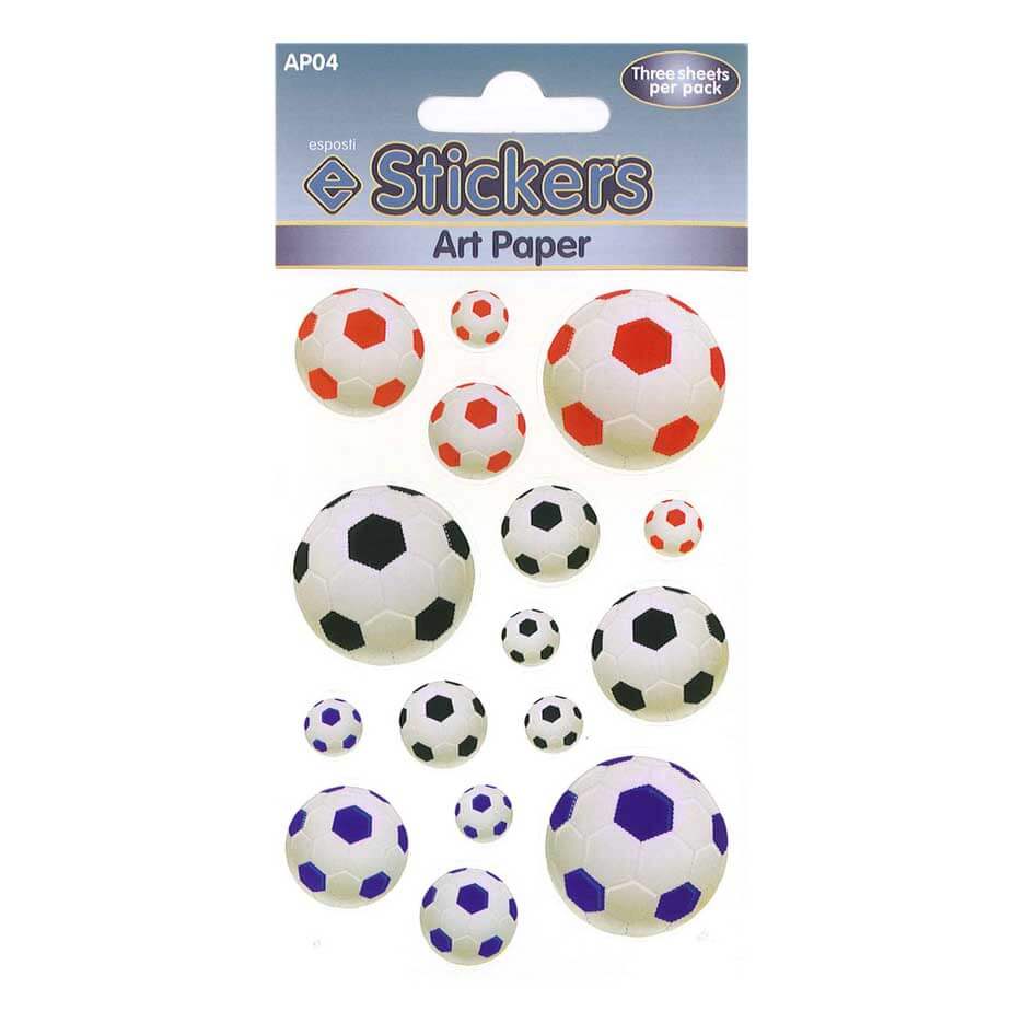 Soccer Balls Self Adhesive Novelty Stickers - Pack of 10