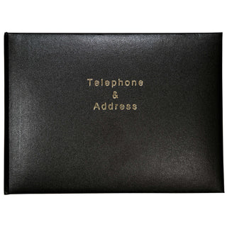Telephone & Address Book Landscape- 64 pages - Black - Size 215 x 160mm-Address Book-Esposti-EL53-Black-1-Executive Retail Ltd
