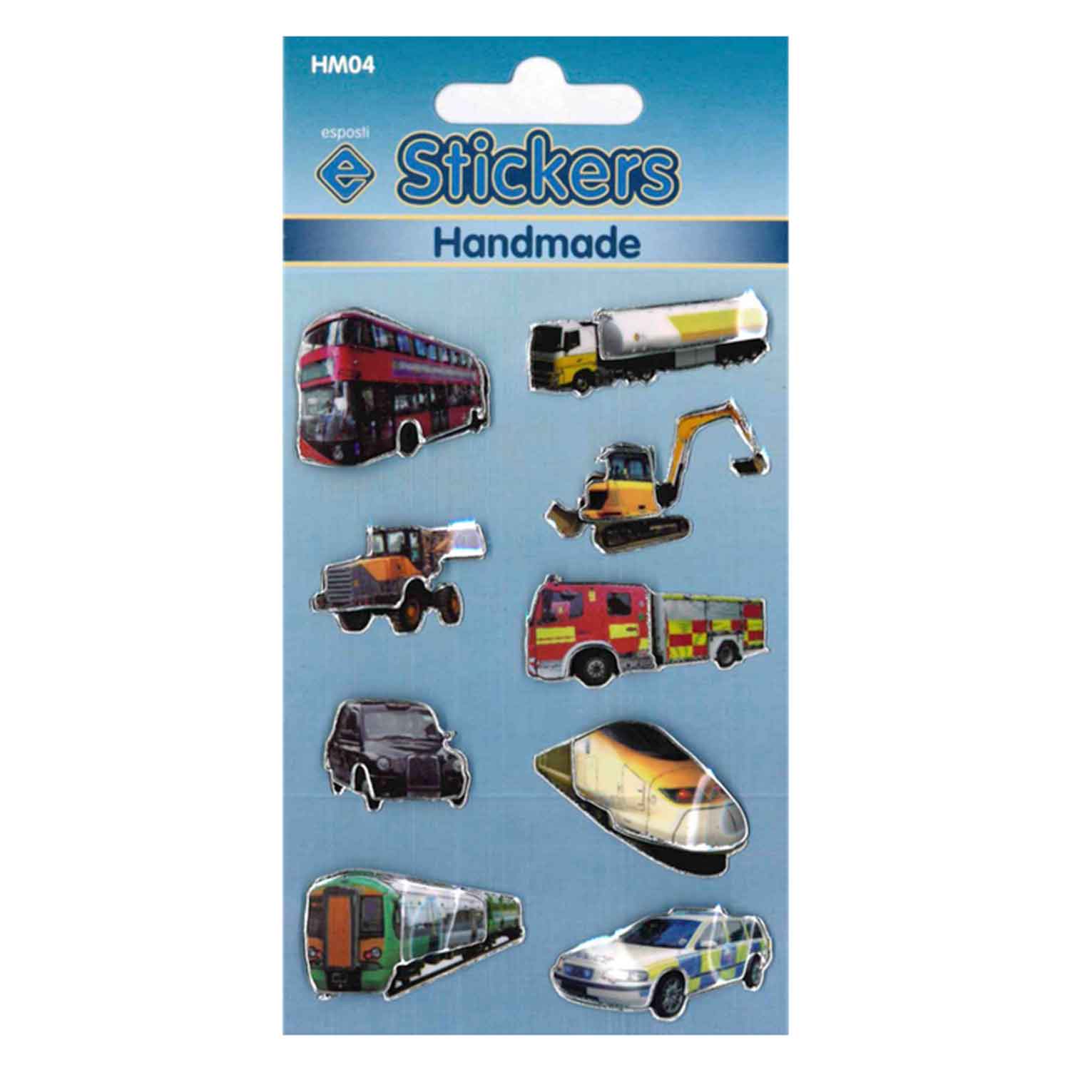 Transport Self Adhesive Handmade Novelty Stickers - Pack of 10