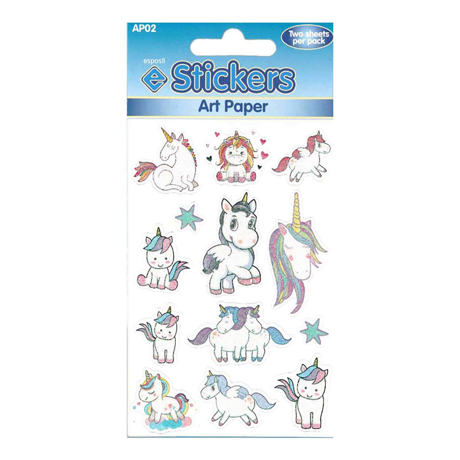 Unicorns Self Adhesive Novelty Stickers - Pack of 10