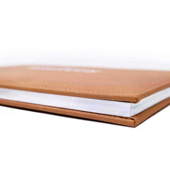 Visitors Book - Tan Faux Leather Cover - 265 x 195mm-Visitors Book-Esposti-EL314-Tan-1-Executive Retail Ltd
