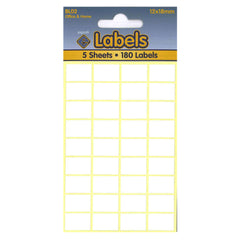 White Labels 12x18mm Self Adhesive Sticky - 10 Packs Containing 1800 Stickers-White Labels-Esposti-BL02-10-Executive Retail Ltd