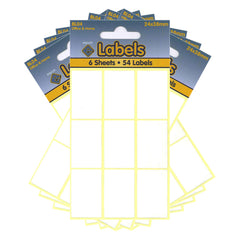 White Labels 24x38mm Self Adhesive Sticky - 10 Packs Containing 540 Stickers-White Labels-Esposti-BL04-10-Executive Retail Ltd