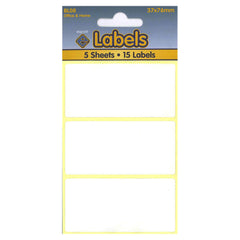 White Labels 37x76mm Self Adhesive Sticky - 10 Packs Containing 150 Stickers-White Labels-Esposti-BL08-10-Executive Retail Ltd