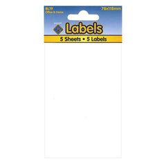 White Labels 78x118mm Self Adhesive Sticky - 10 Packs Containing 50 Stickers-White Labels-Esposti-BL19-10-Executive Retail Ltd