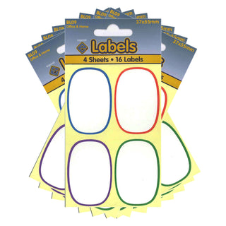 White Oval Labels 37x55mm Self Adhesive Sticky - 10 Packs Containing 160 Stickers-White Labels-Esposti-BL09-10-Executive Retail Ltd